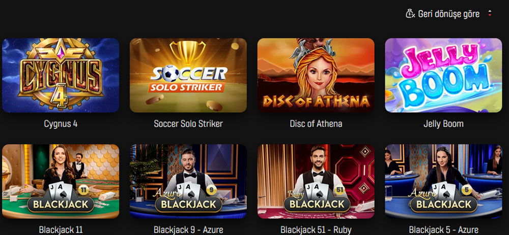 Slotlari geri dönüşe göre. 